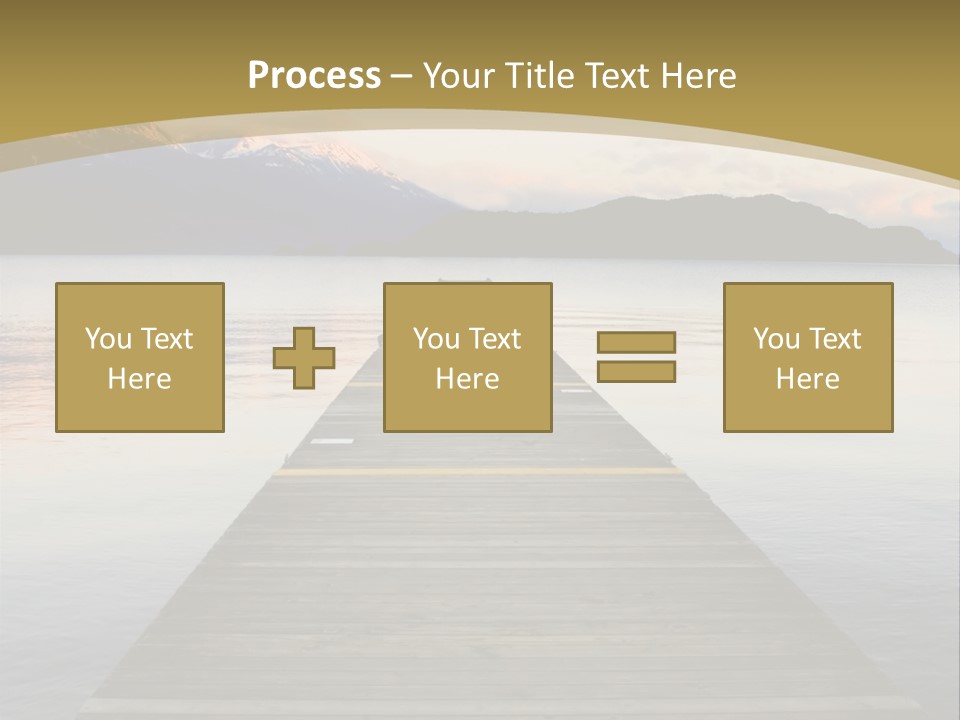 Plank Pier Extending Over Calm Water PowerPoint Template
