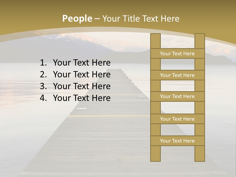 Plank Pier Extending Over Calm Water PowerPoint Template