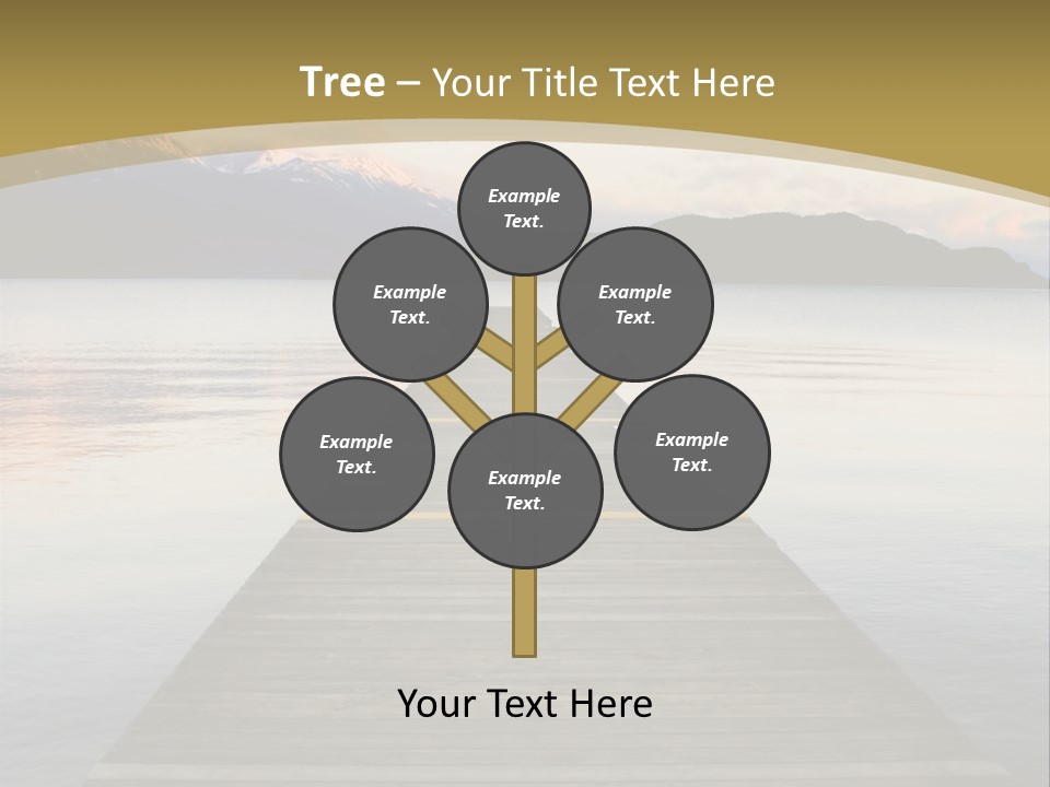 Plank Pier Extending Over Calm Water PowerPoint Template