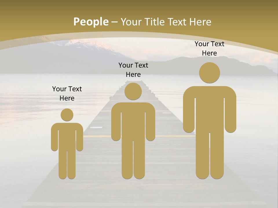 Plank Pier Extending Over Calm Water PowerPoint Template