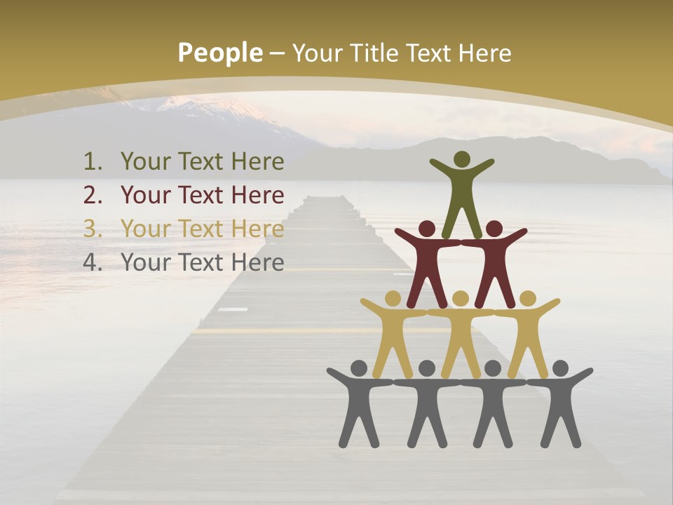 Plank Pier Extending Over Calm Water PowerPoint Template