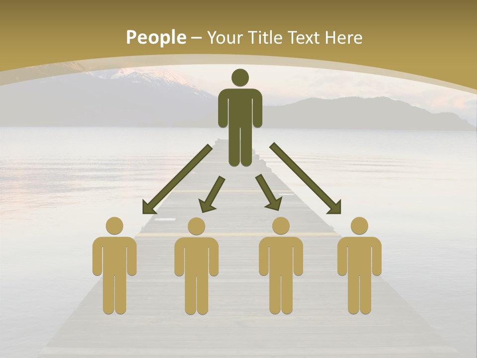 Plank Pier Extending Over Calm Water PowerPoint Template