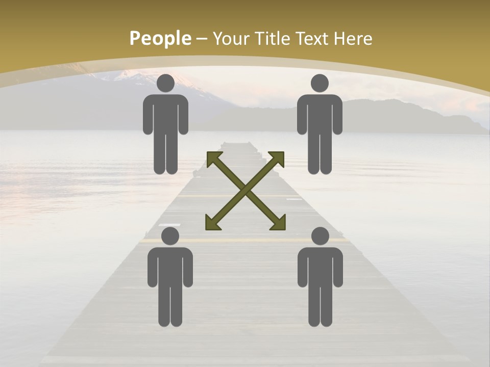 Plank Pier Extending Over Calm Water PowerPoint Template
