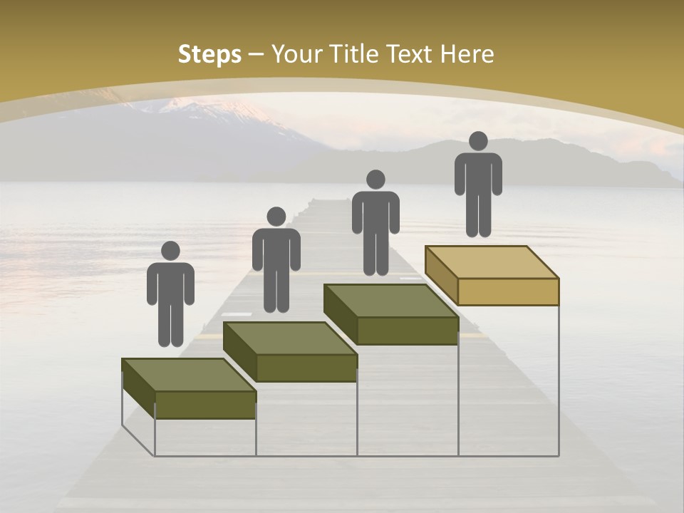 Plank Pier Extending Over Calm Water PowerPoint Template