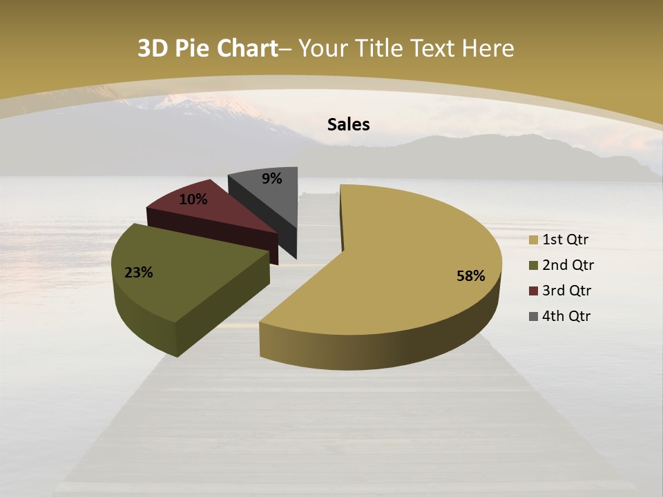 Plank Pier Extending Over Calm Water PowerPoint Template