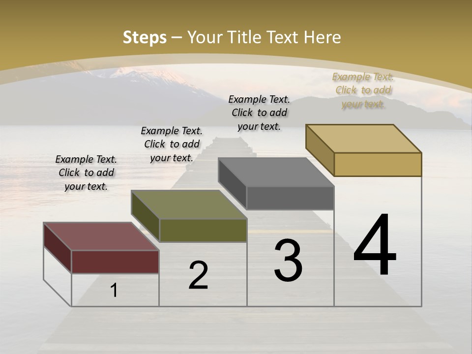 Plank Pier Extending Over Calm Water PowerPoint Template