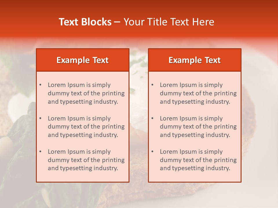 Poached Egg Breakfast With Blanched Spinach And Pine Nuts With Mushrooms And Shallots. PowerPoint Template