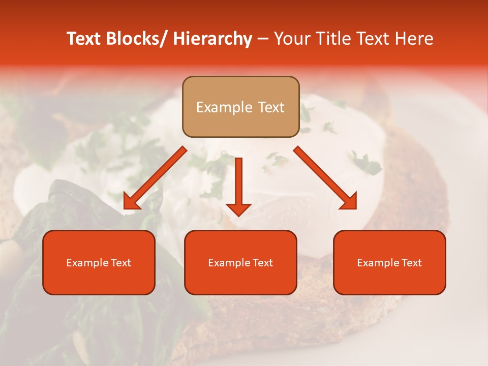 Poached Egg Breakfast With Blanched Spinach And Pine Nuts With Mushrooms And Shallots. PowerPoint Template