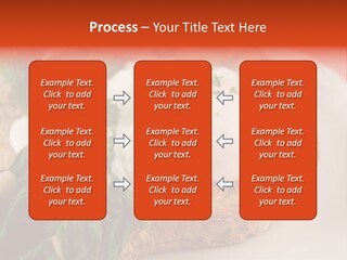 Poached Egg Breakfast With Blanched Spinach And Pine Nuts With Mushrooms And Shallots. PowerPoint Template