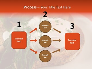 Poached Egg Breakfast With Blanched Spinach And Pine Nuts With Mushrooms And Shallots. PowerPoint Template