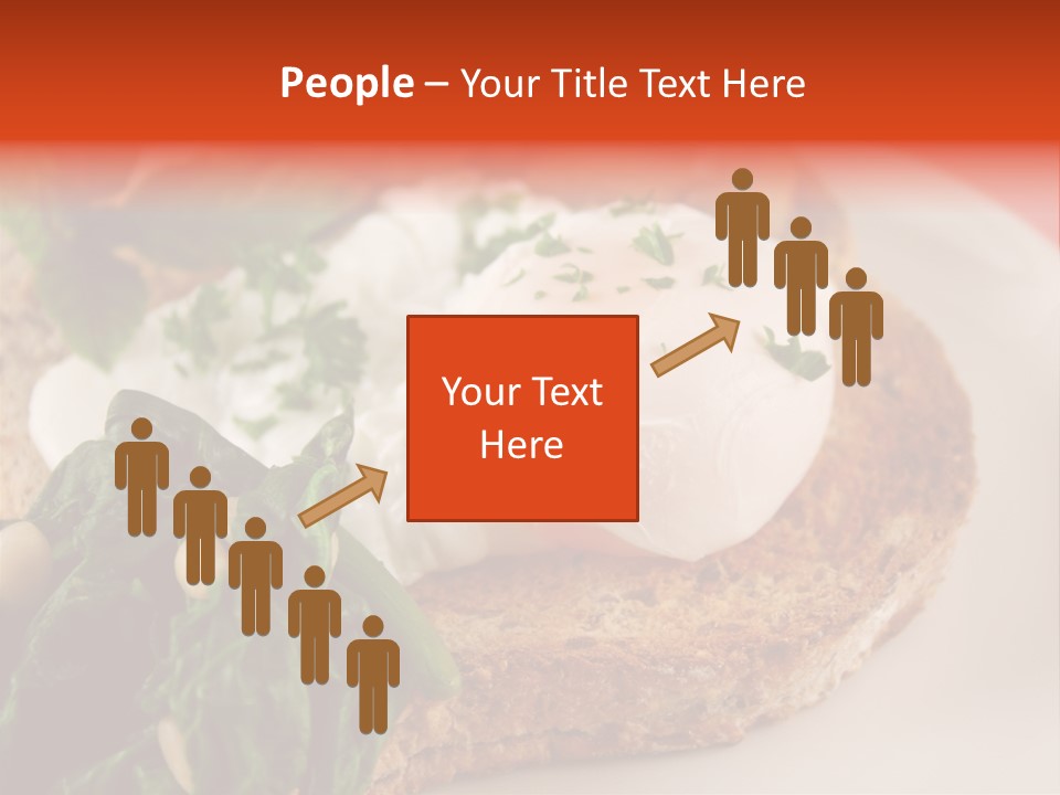 Poached Egg Breakfast With Blanched Spinach And Pine Nuts With Mushrooms And Shallots. PowerPoint Template