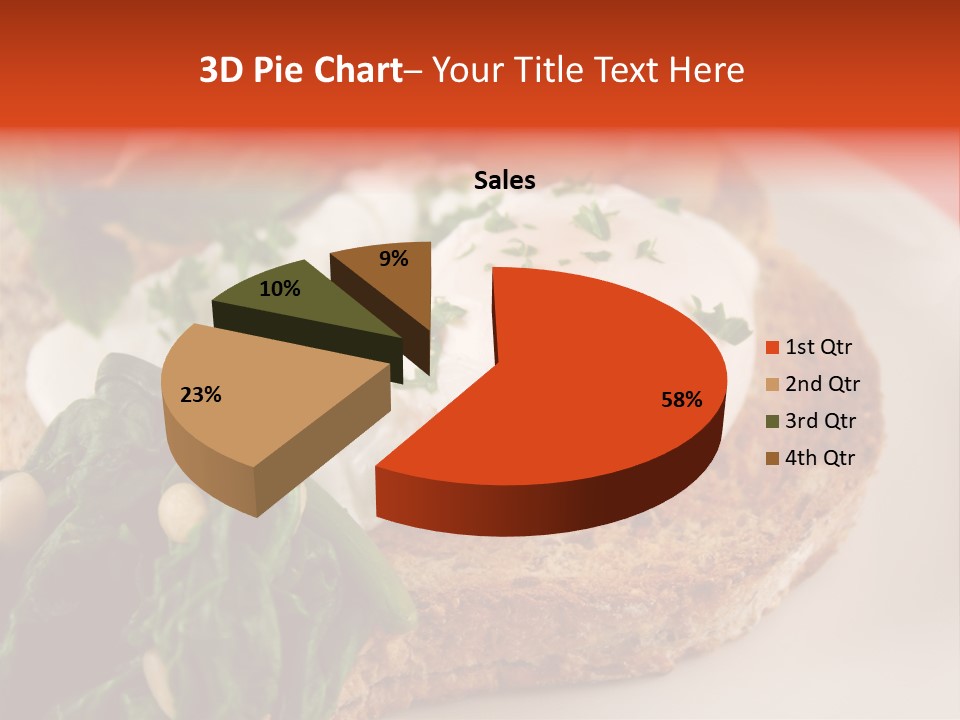 Poached Egg Breakfast With Blanched Spinach And Pine Nuts With Mushrooms And Shallots. PowerPoint Template