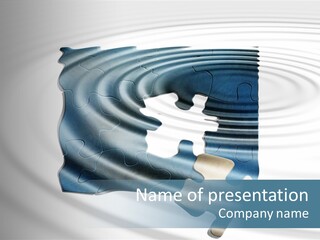 Puzzle In Water Reflection PowerPoint Template