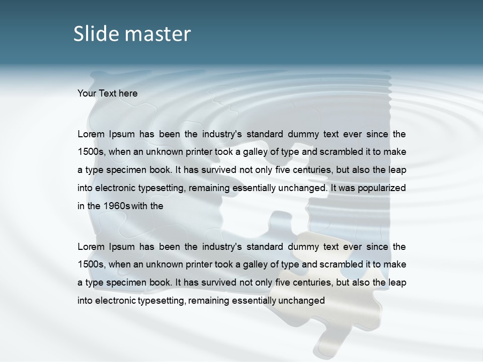 Puzzle In Water Reflection PowerPoint Template