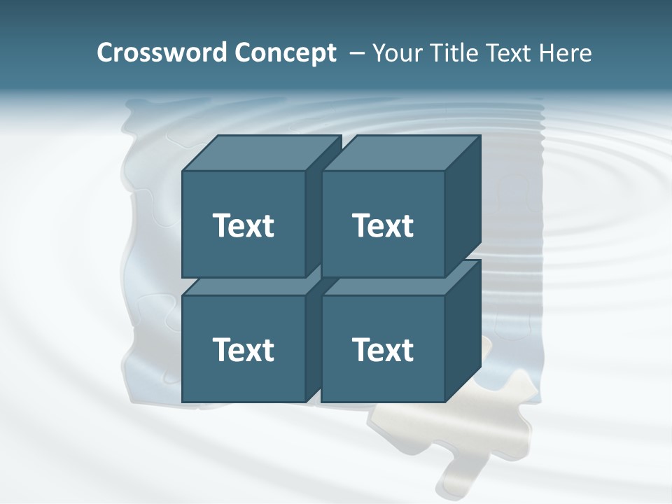 Puzzle In Water Reflection PowerPoint Template