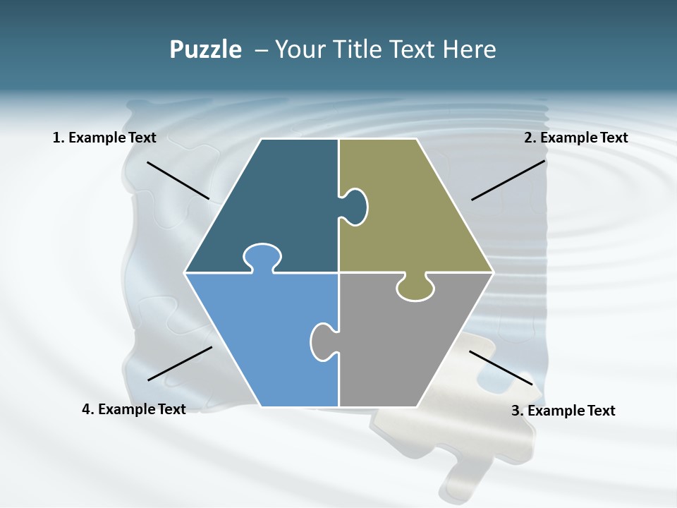 Puzzle In Water Reflection PowerPoint Template