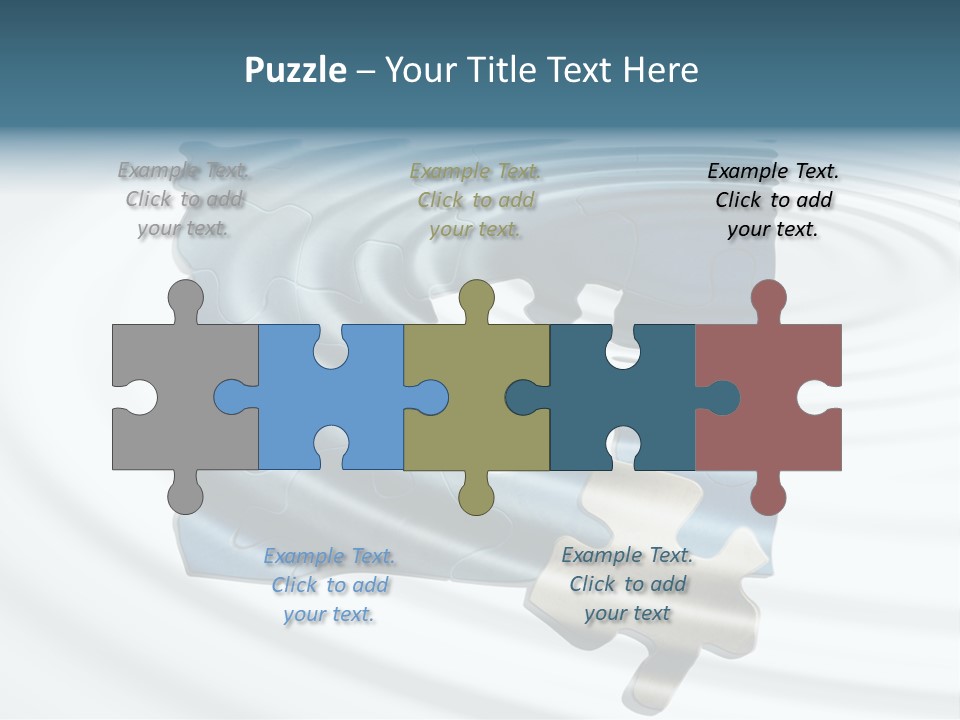 Puzzle In Water Reflection PowerPoint Template