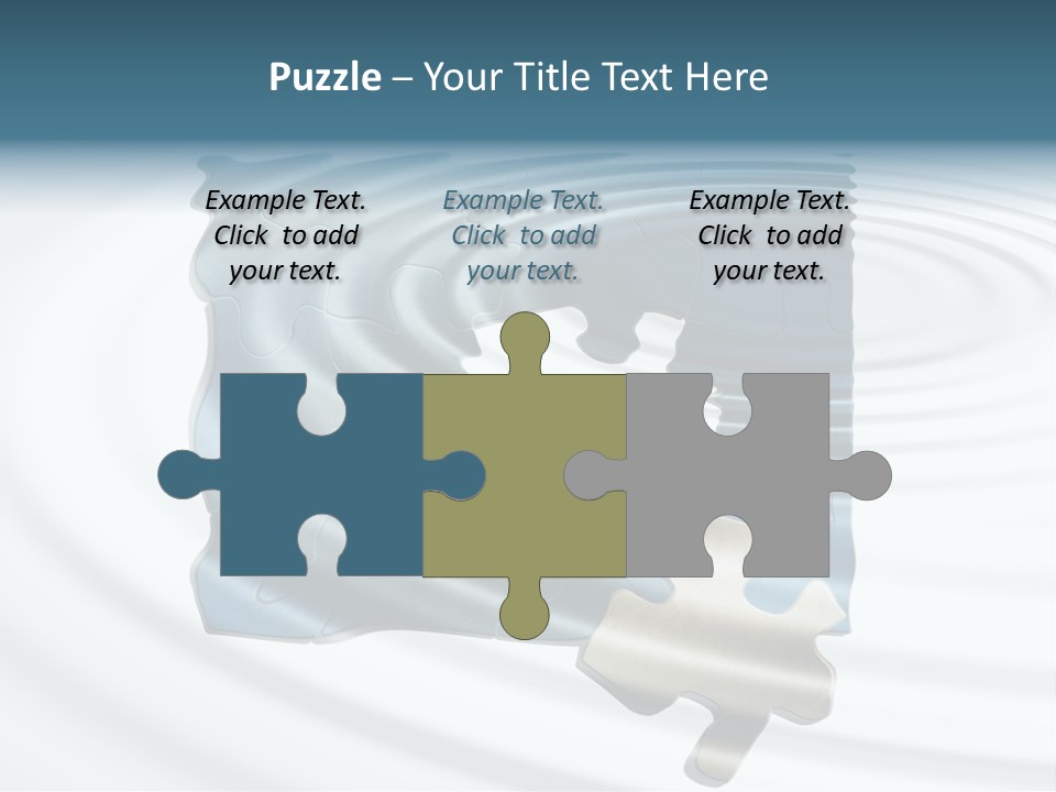 Puzzle In Water Reflection PowerPoint Template