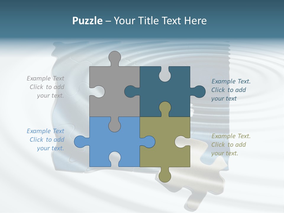 Puzzle In Water Reflection PowerPoint Template