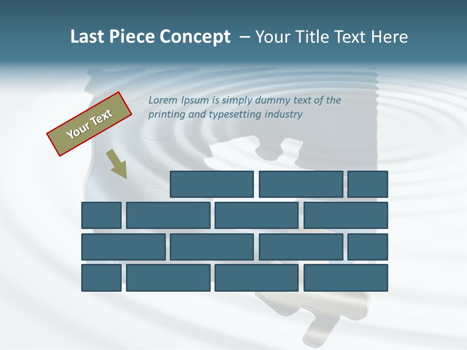 Puzzle In Water Reflection PowerPoint Template