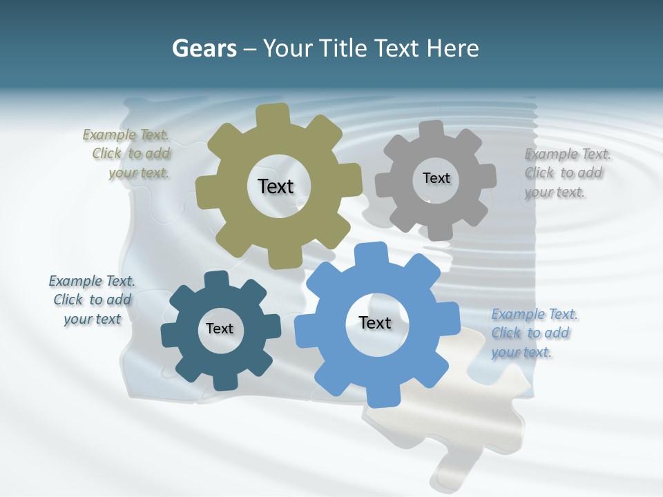 Puzzle In Water Reflection PowerPoint Template