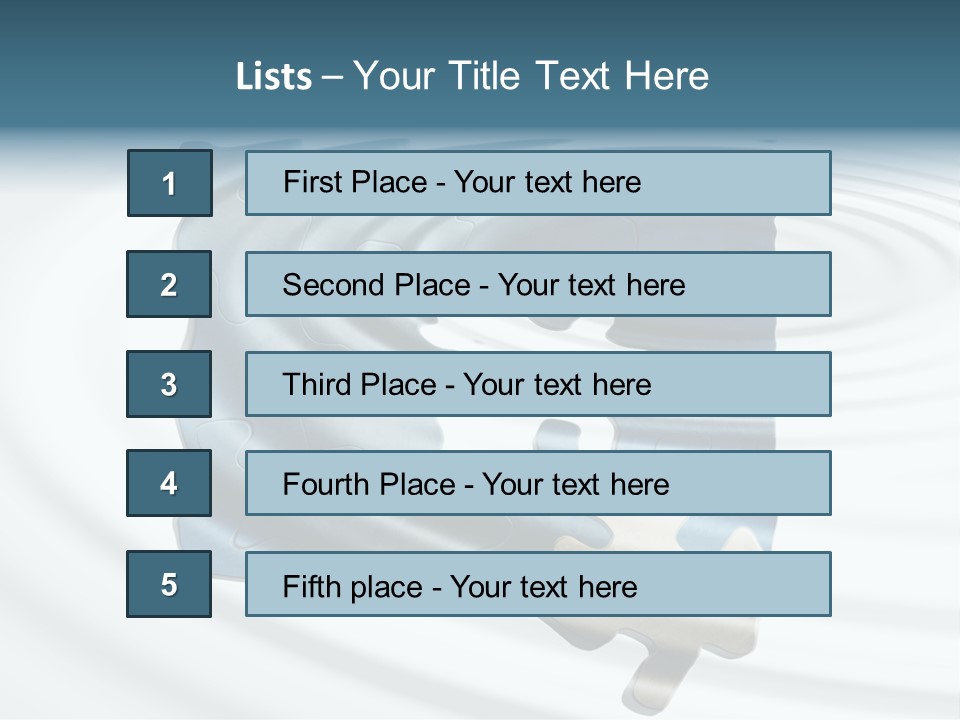 Puzzle In Water Reflection PowerPoint Template