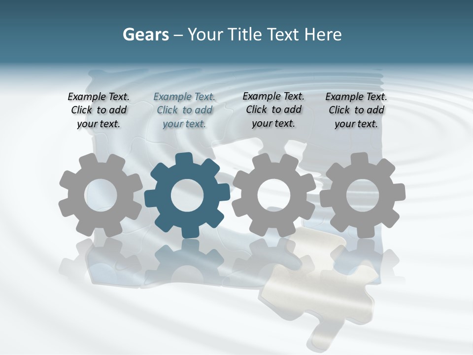 Puzzle In Water Reflection PowerPoint Template