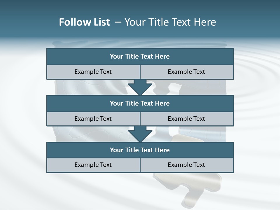 Puzzle In Water Reflection PowerPoint Template