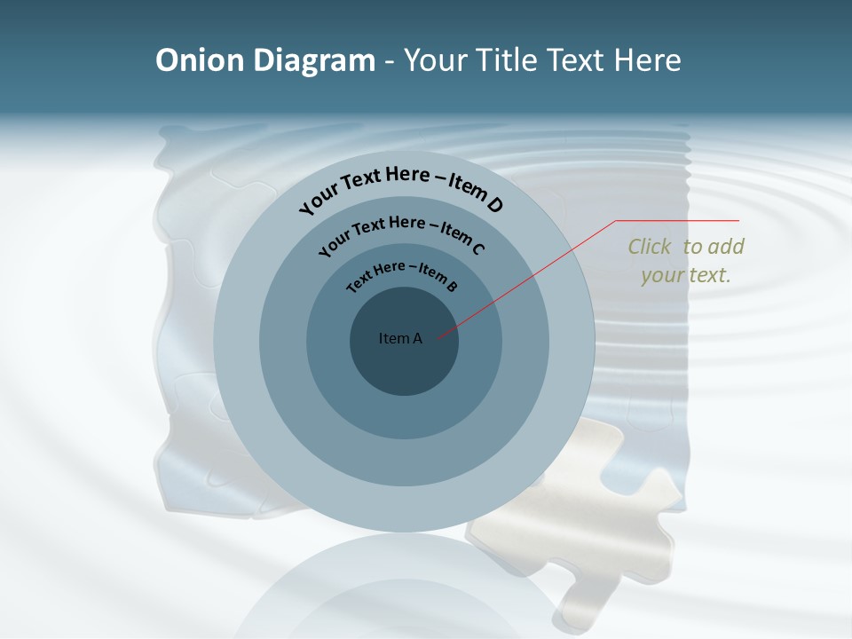 Puzzle In Water Reflection PowerPoint Template