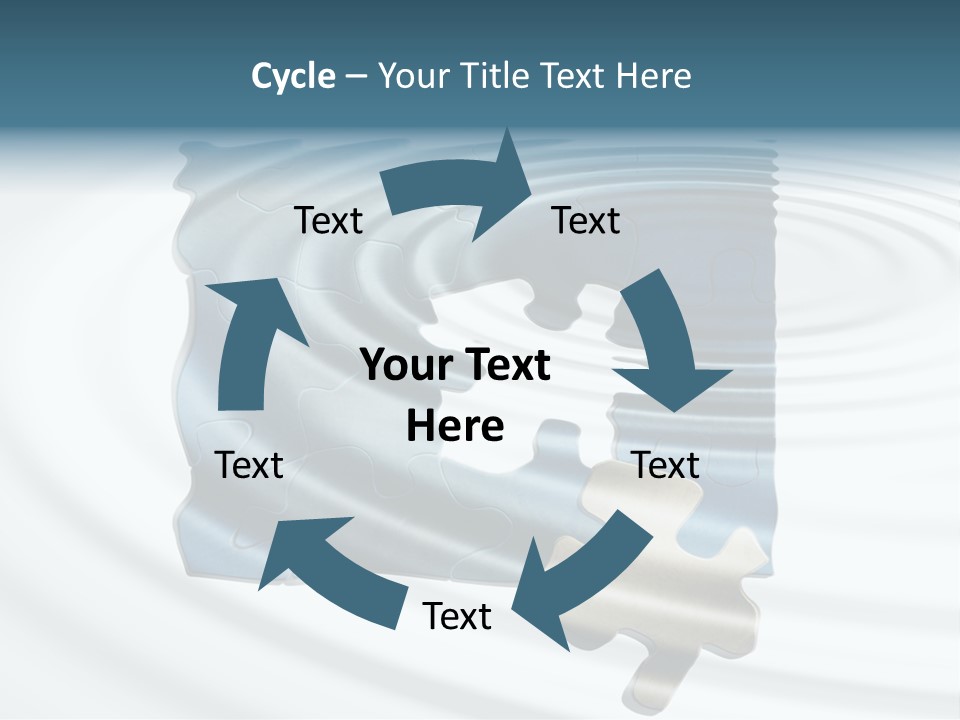 Puzzle In Water Reflection PowerPoint Template