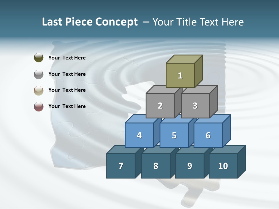 Puzzle In Water Reflection PowerPoint Template