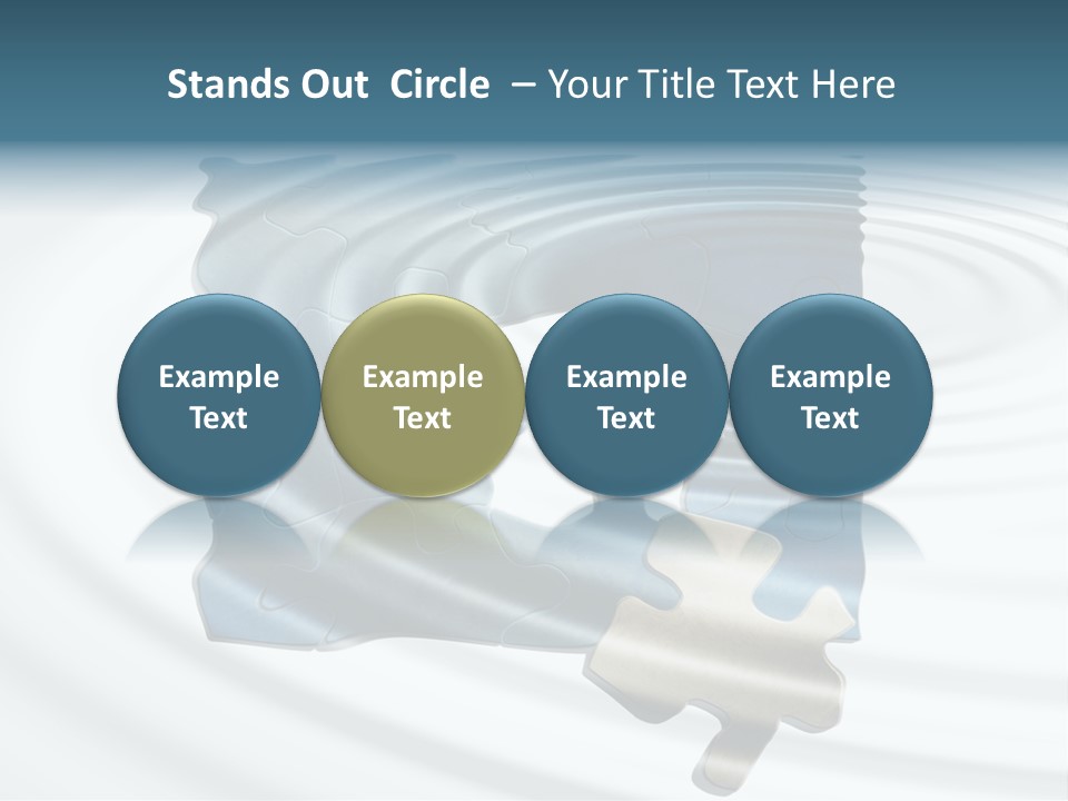 Puzzle In Water Reflection PowerPoint Template