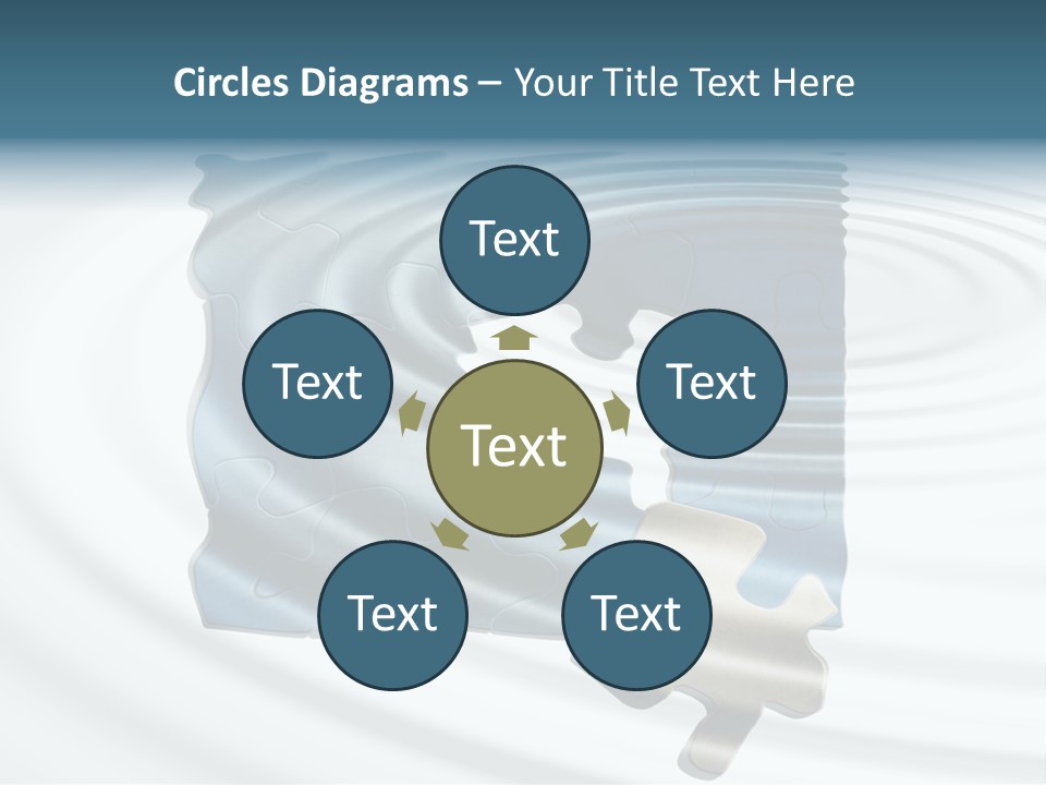 Puzzle In Water Reflection PowerPoint Template