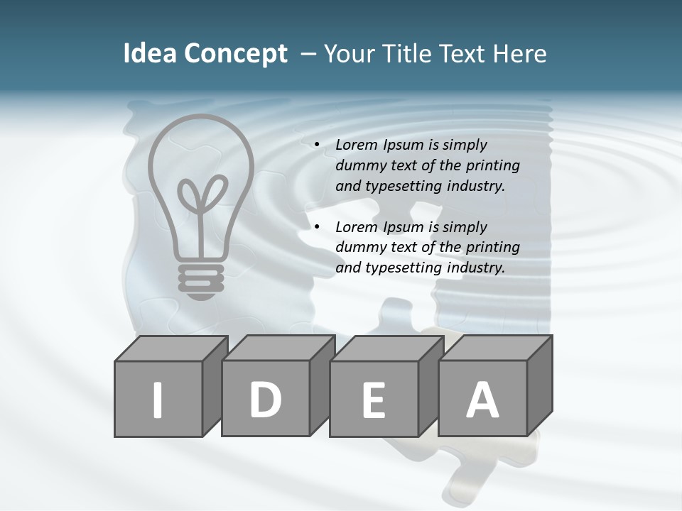 Puzzle In Water Reflection PowerPoint Template