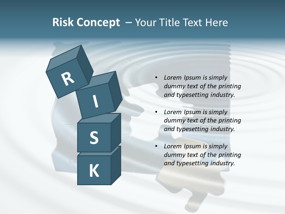 Puzzle In Water Reflection PowerPoint Template