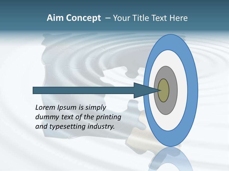 Puzzle In Water Reflection PowerPoint Template