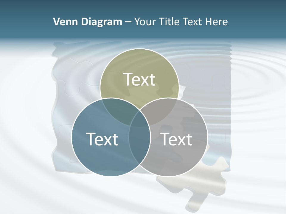 Puzzle In Water Reflection PowerPoint Template