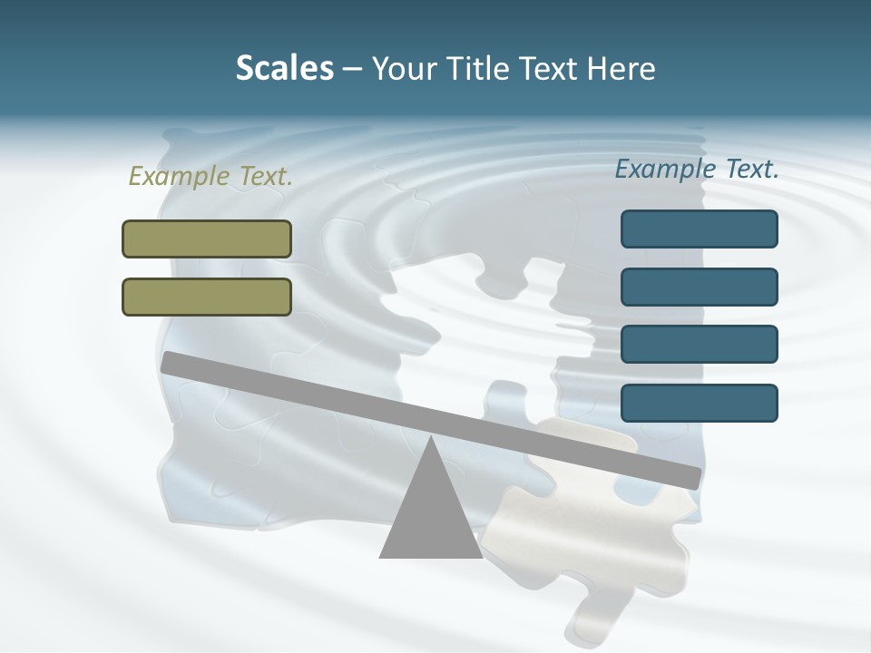 Puzzle In Water Reflection PowerPoint Template
