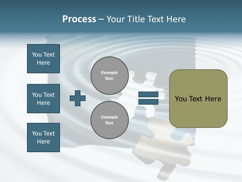 Puzzle In Water Reflection PowerPoint Template