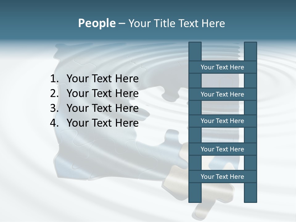 Puzzle In Water Reflection PowerPoint Template