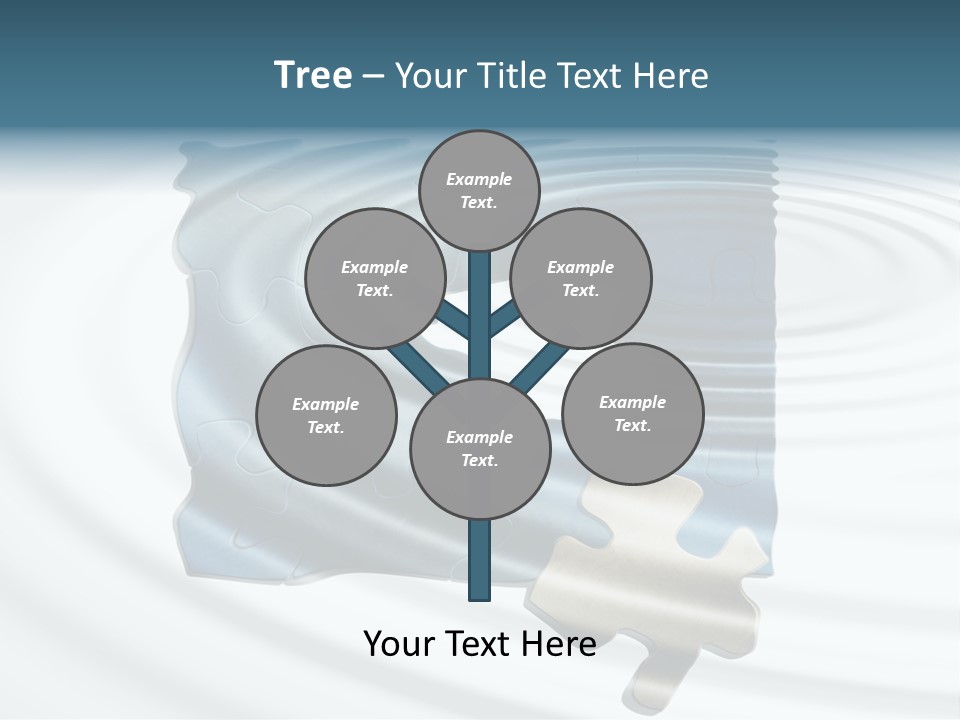 Puzzle In Water Reflection PowerPoint Template