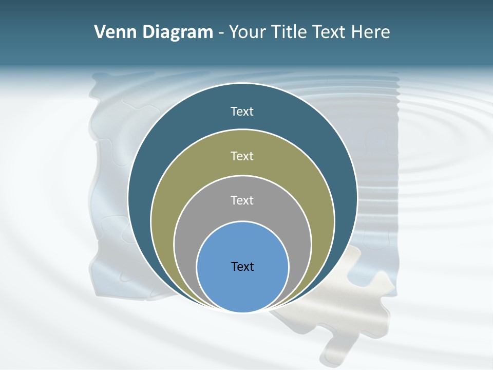 Puzzle In Water Reflection PowerPoint Template