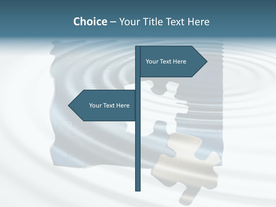 Puzzle In Water Reflection PowerPoint Template