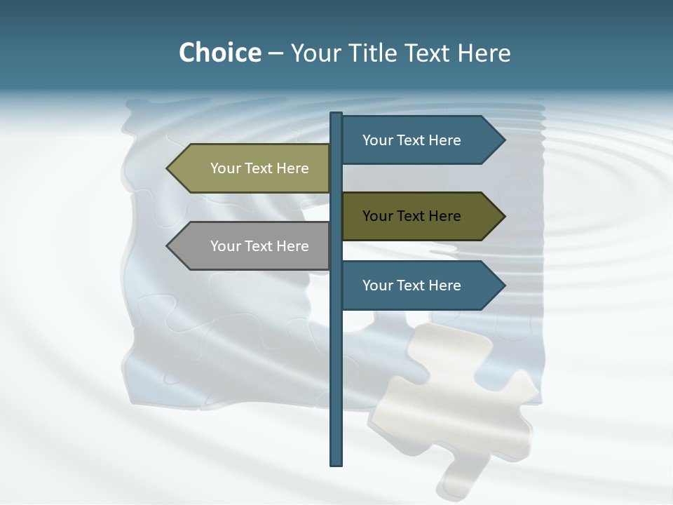 Puzzle In Water Reflection PowerPoint Template