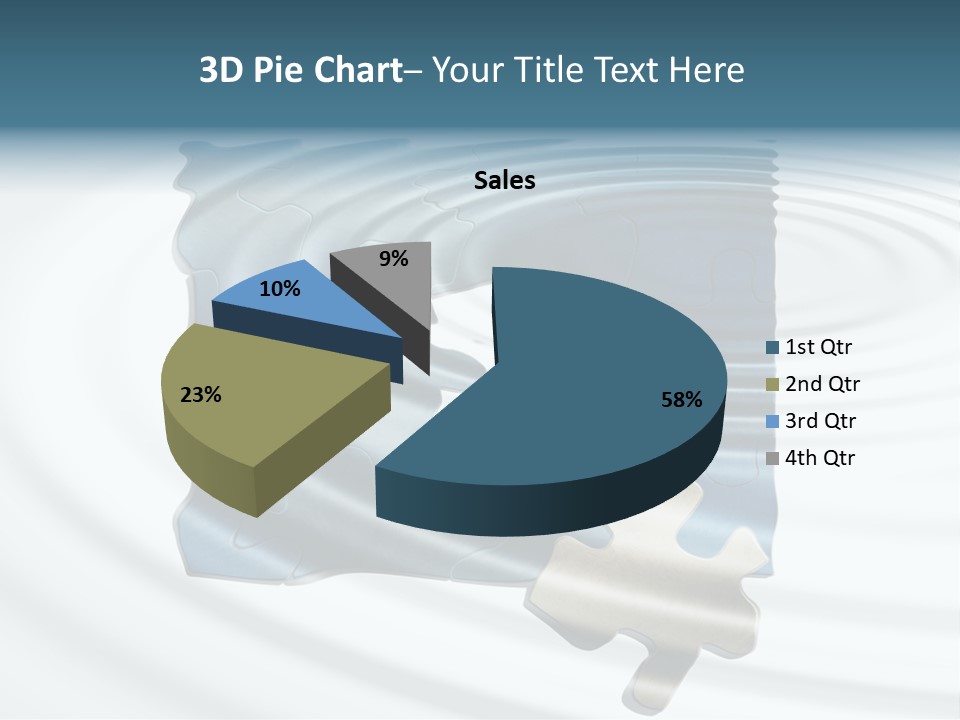 Puzzle In Water Reflection PowerPoint Template