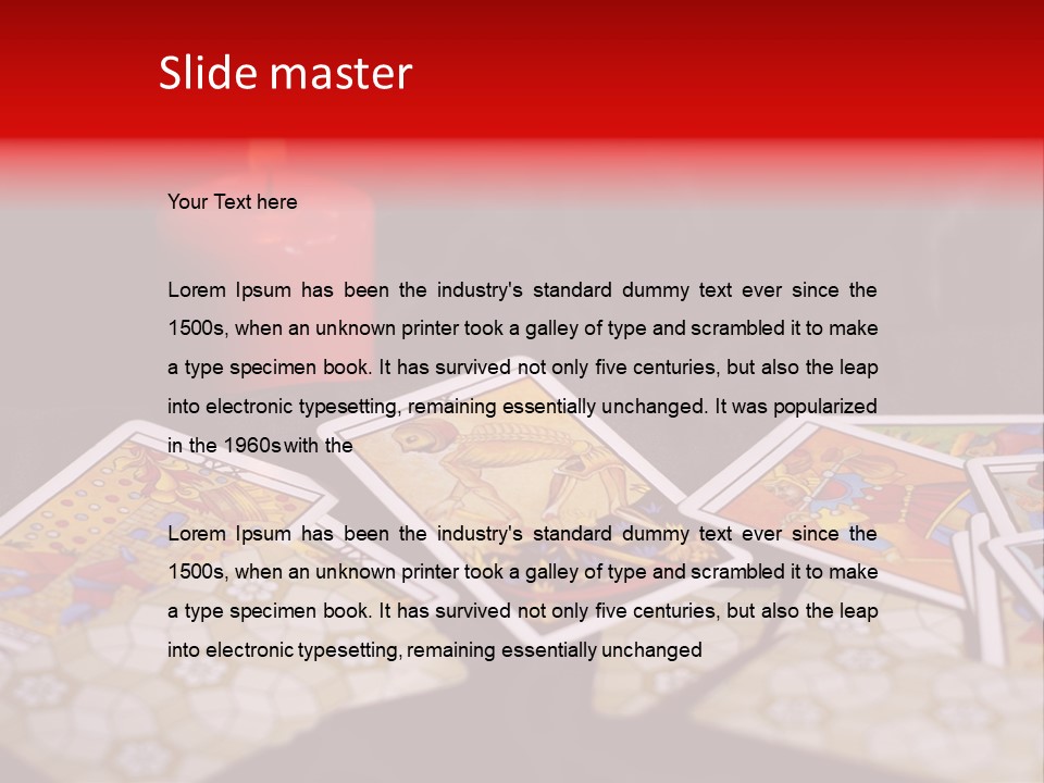 Tarot Cards And Burning Candle PowerPoint Template