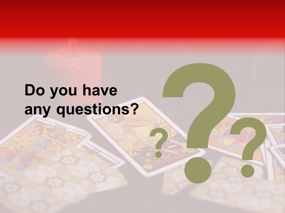 Tarot Cards And Burning Candle PowerPoint Template