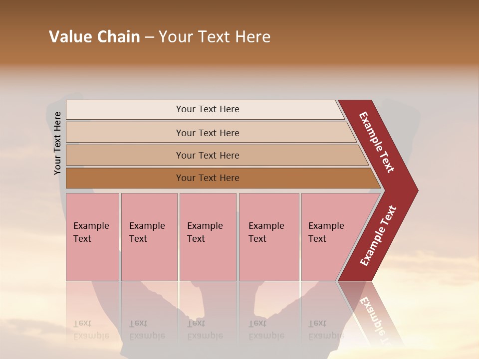A Man Raising His Arms In The Air At Sunset PowerPoint Template