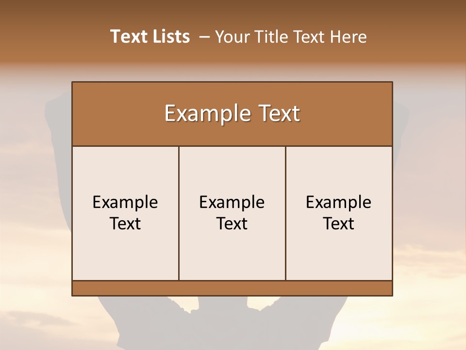 A Man Raising His Arms In The Air At Sunset PowerPoint Template