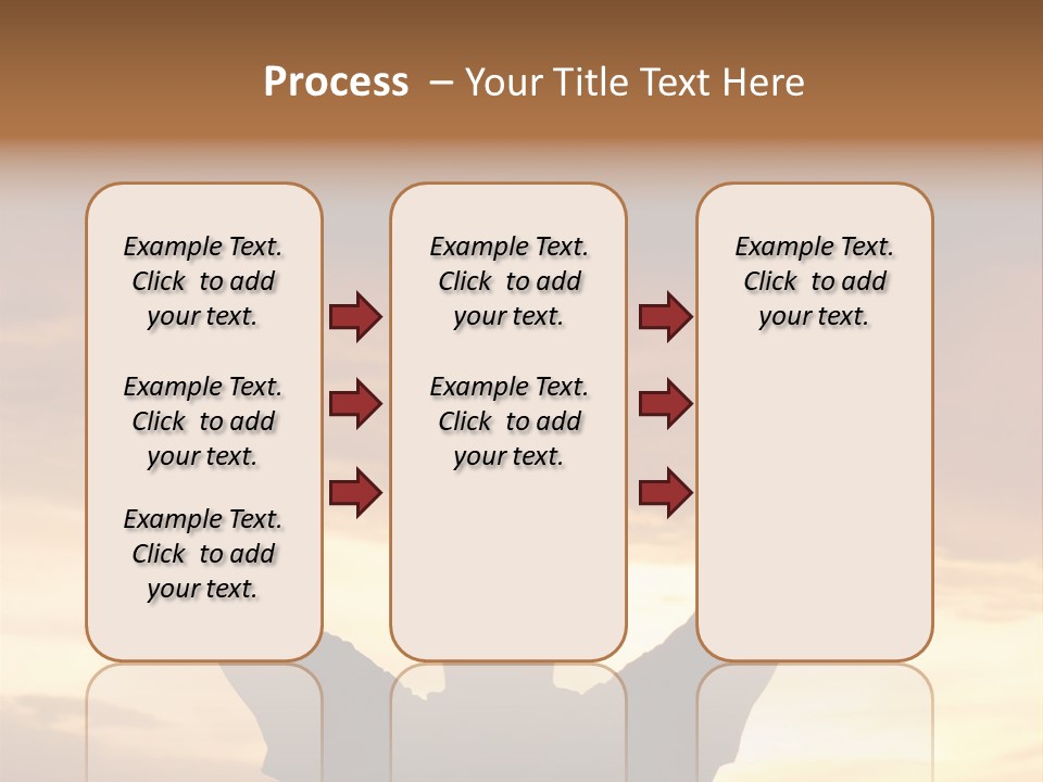 A Man Raising His Arms In The Air At Sunset PowerPoint Template